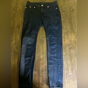 Rock & Republic Kashmere Jeans‎ 10 S Black Denim Skinny Ankle Gold Buttons